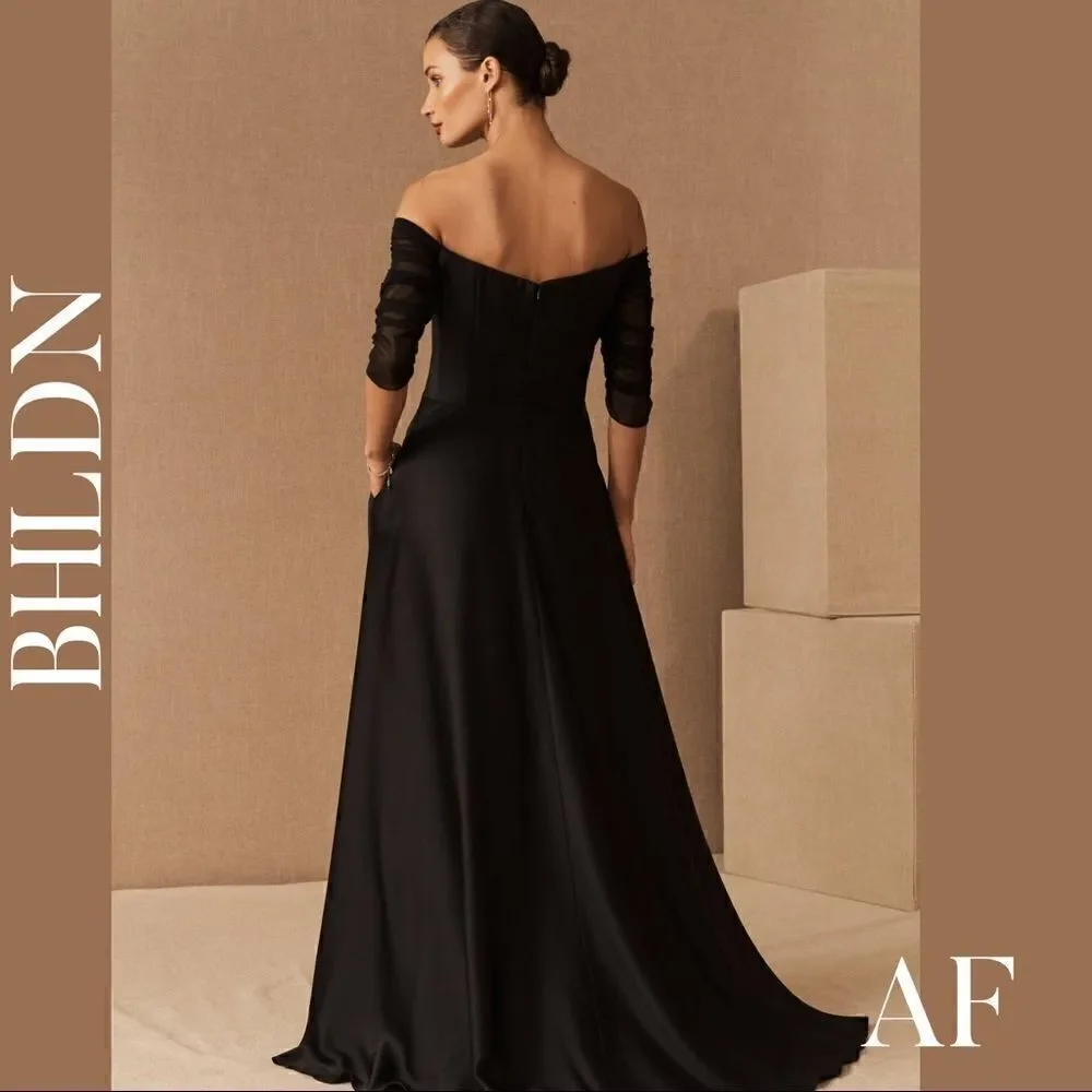 BHLDN BOWDEN SATIN GOWN BLACK NEW NWT SIZES 6